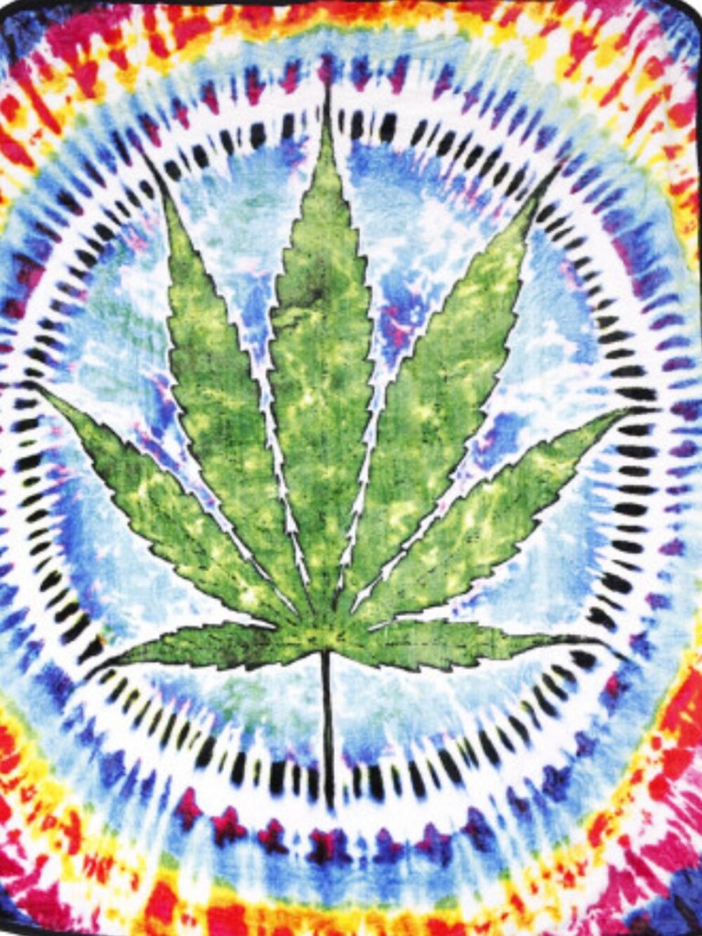 Tie-Dye Leaf Blanket ~ 50" x 60" ~ Super Soft ~ Brand New!